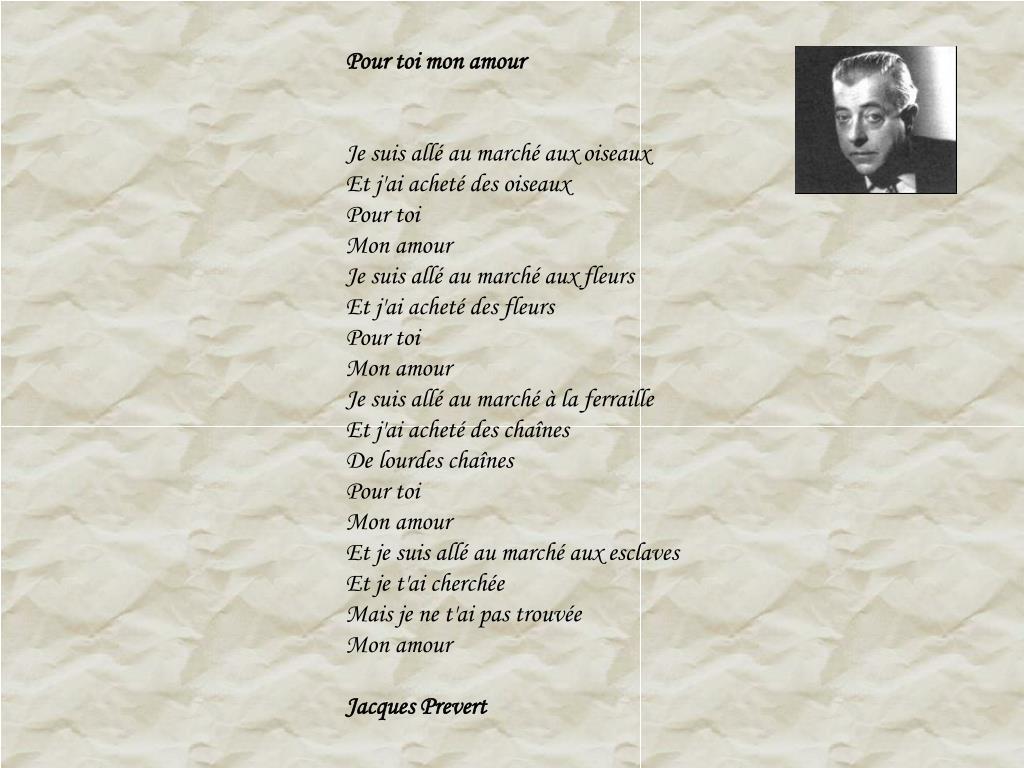 J ai перевод песни. Жак Превер pour toi mon amour. Pour toi mon amour стихотворение. Mon amour текст. Стихи Жака Превера на французском с переводом.