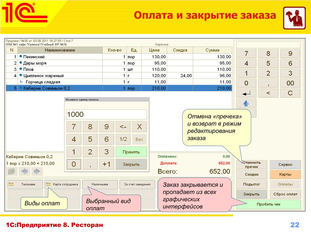 Закрыть плати. 1с:предприятие 8. ресторан. 1с предприятие ресторан. Закрытие заказа. Графический Интерфейс для ресторана.