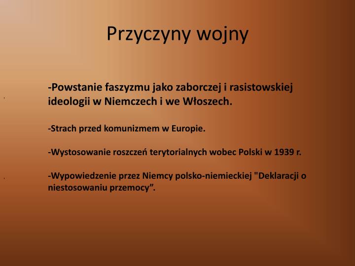 Wymień Trzy Skutki Drugiej Wojny światowej PPT - II Wojna Światowa PowerPoint Presentation - ID:5225215