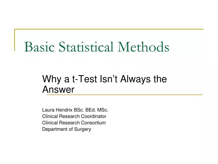 Ppt basic statistical methods powerpoint presentation free download 