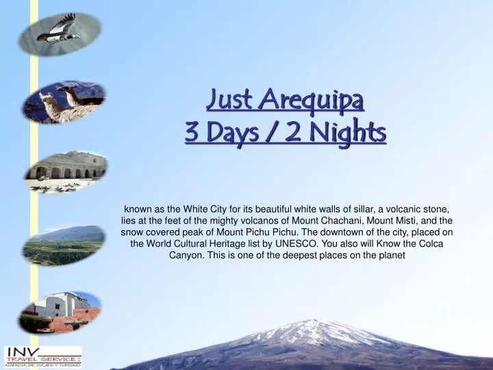 just arequipa 3 days 2 nights n.