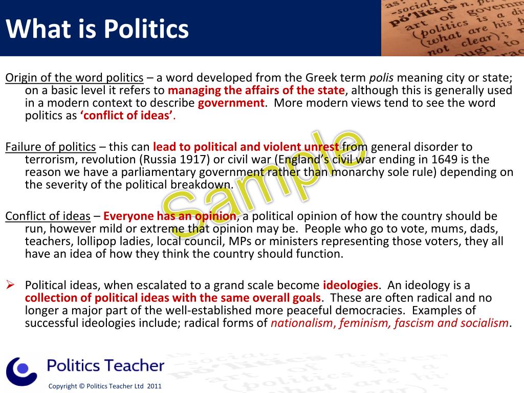 presentation of politics
