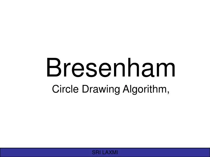 bresenham circle drawing algorithm n.