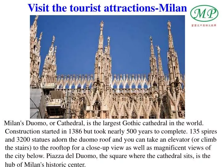visit the tourist attractions milan n.
