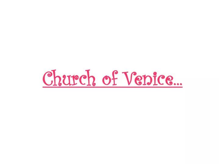 church of venice n.