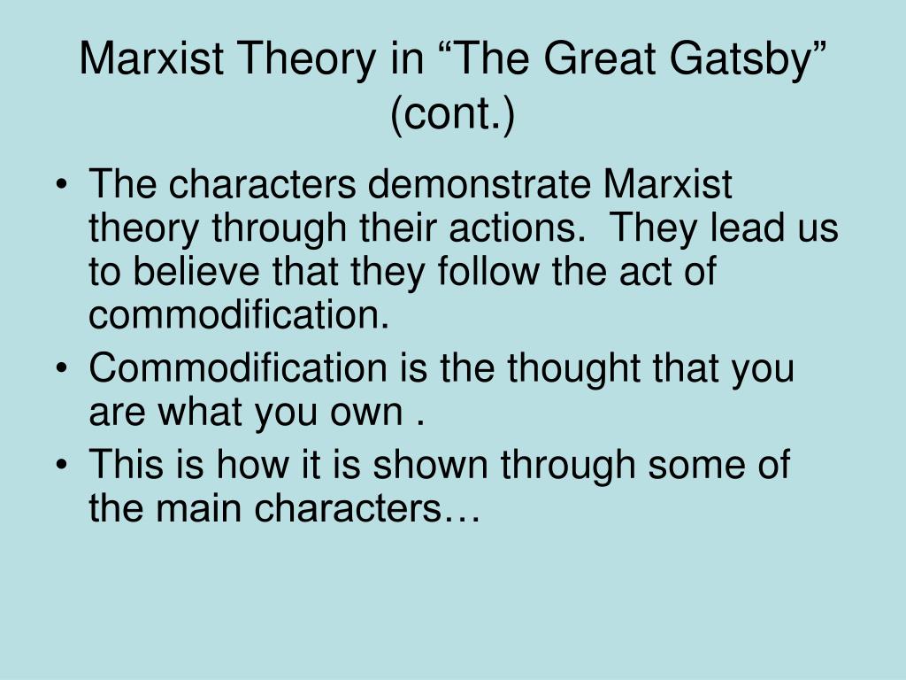 marxism in the great gatsby essay