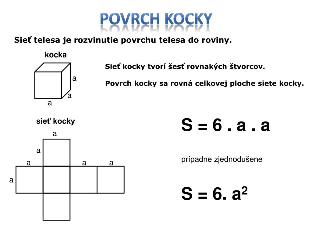 PPT - Povrch kocky a kvádra PowerPoint Presentation, free download -  ID:5235031