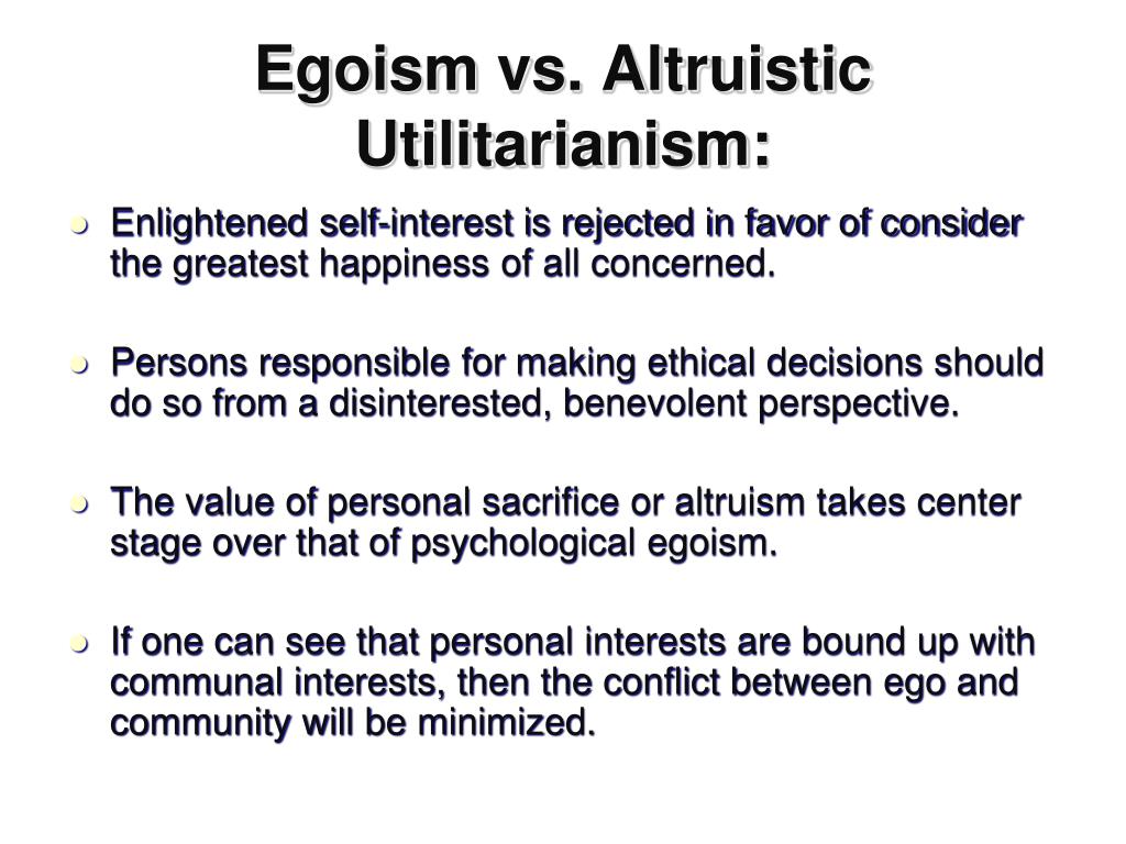 egoism and utilitarianism