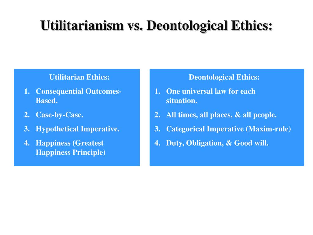 utilitarianism vs deontology essay