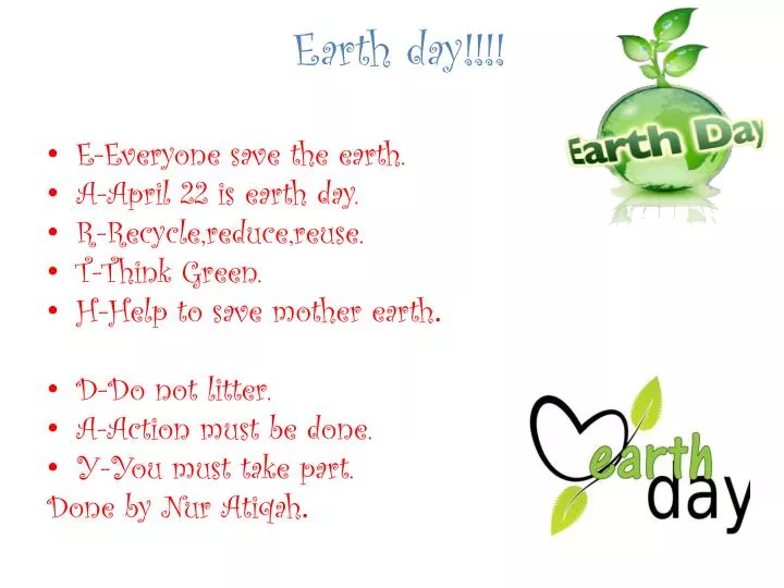powerpoint presentation on earth day