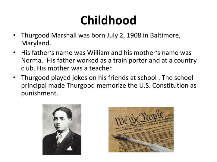 thurgood marshall childhood