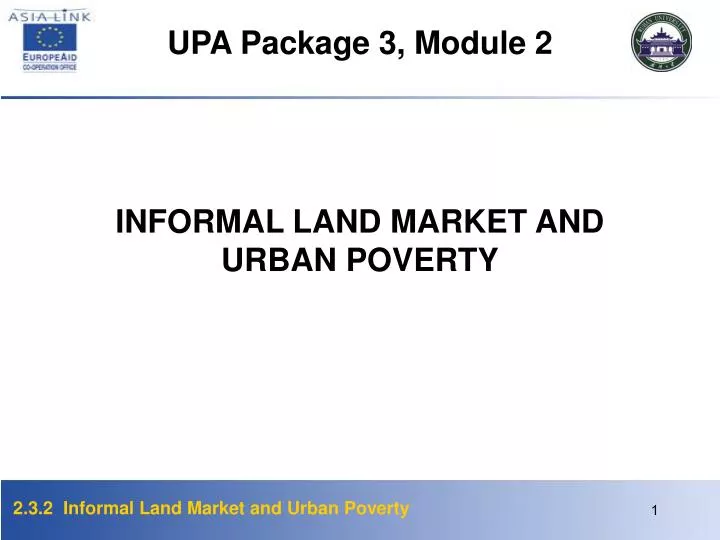 informal land market and urban poverty n.