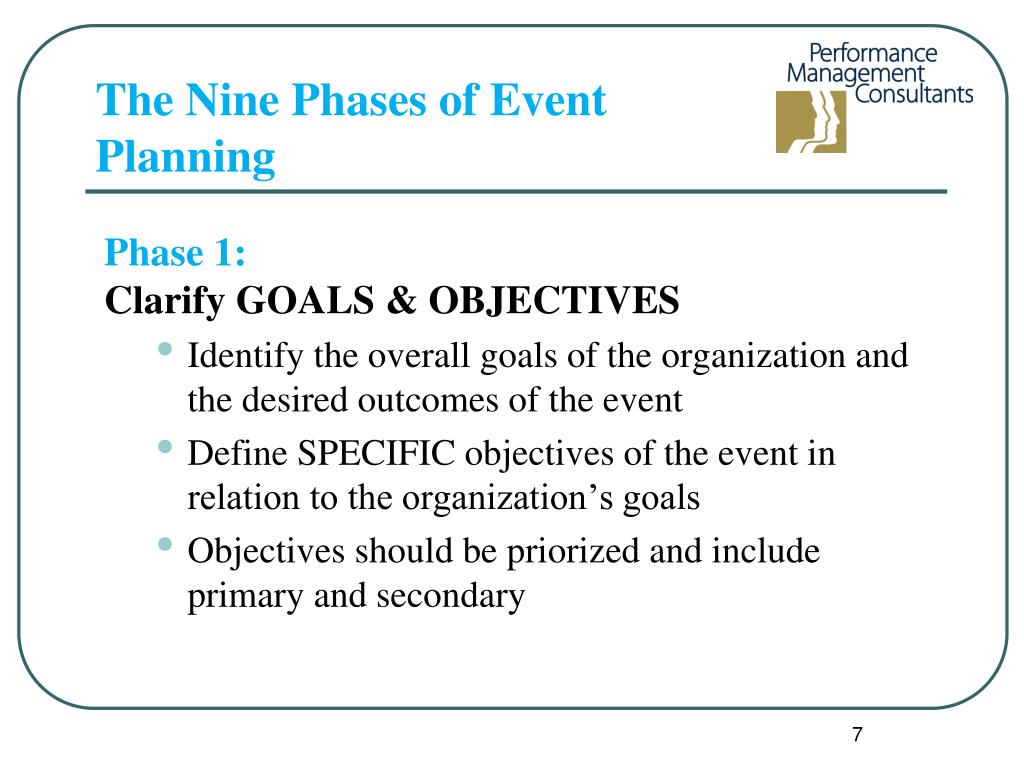 event planning company objectives