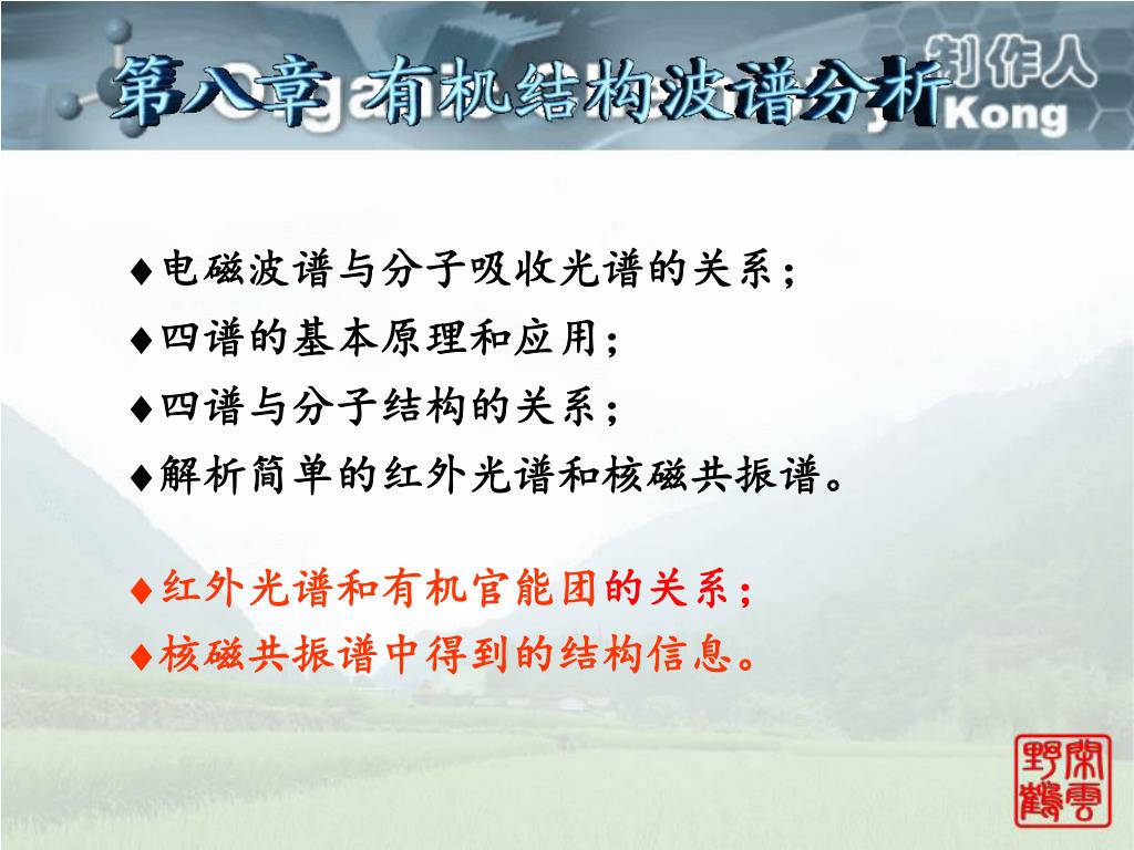Ppt 电磁波谱与分子吸收光谱的关系 四谱的基本原理和应用 四谱与分子结构的关系 解析简单的红外光谱和核磁共振谱 Powerpoint Presentation Id Ppt 电磁波谱与分子吸收光谱的关系 四谱的基本原理和应用 四谱与分子结构的关系 解析简单的红外光谱和核磁共振谱 Powerpoint Presentation Id