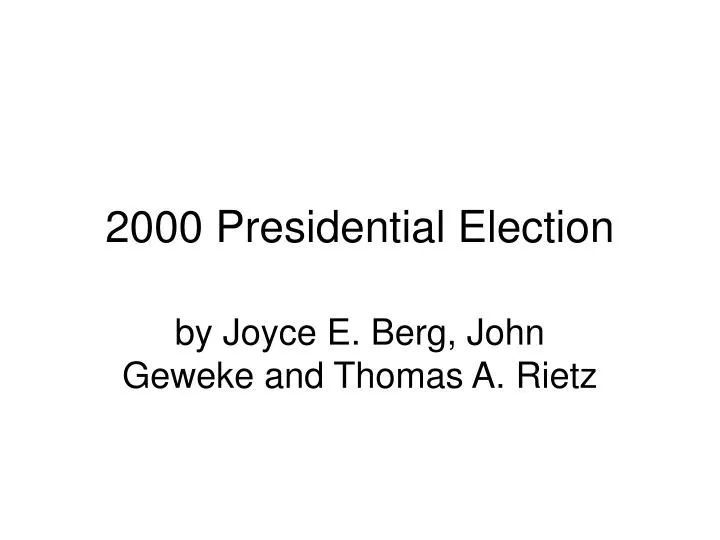 2000 presidential election n.