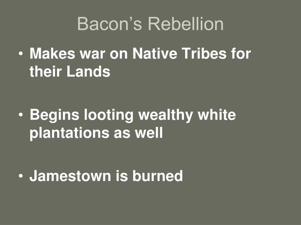 Bacon's Rebellion (or, “Why is Bacon so Angry?). - ppt download