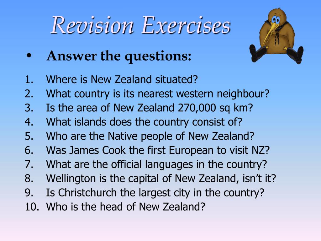 New zealand ответы. New Zealand questions. Where is New Zealand situated. New Zealand question exercises. Revision exercises.