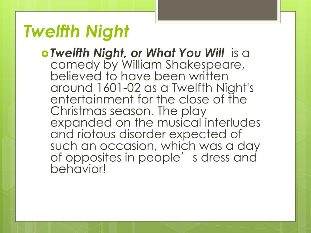 PPT Twelfth Night An Introduction PowerPoint Presentation, free