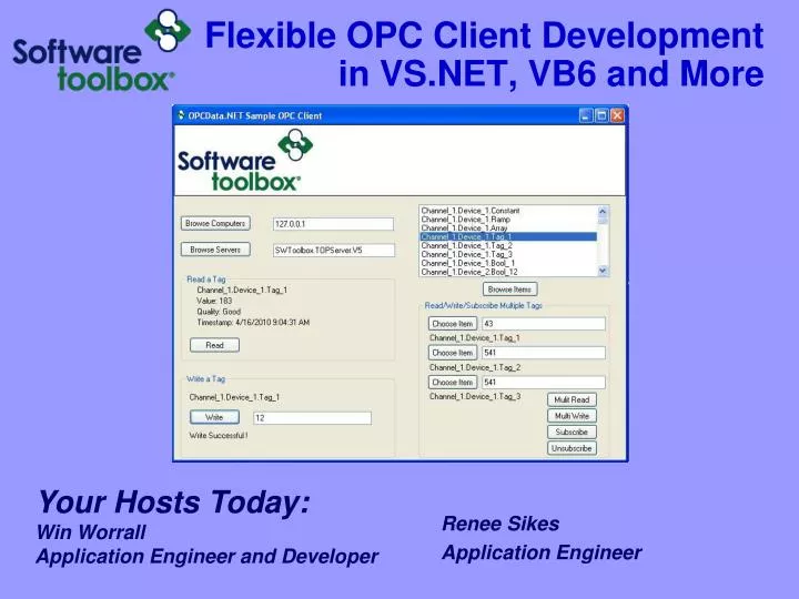 ppt flexible opc client development in vs net vb6 and client development