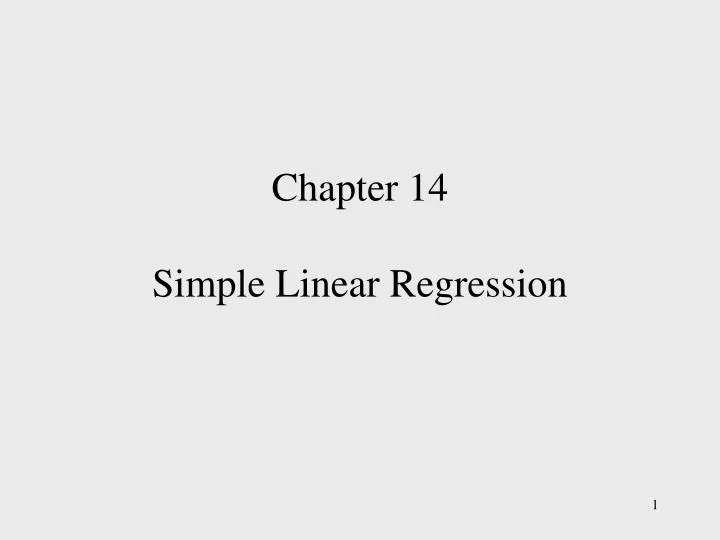 PPT - Chapter 14 Simple Linear Regression PowerPoint Presentation, free ...