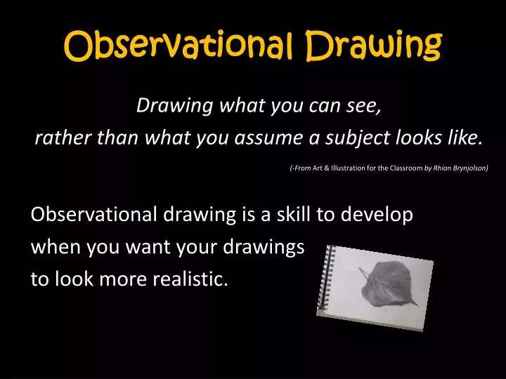 PPT Observational Drawing PowerPoint Presentation, free download ID