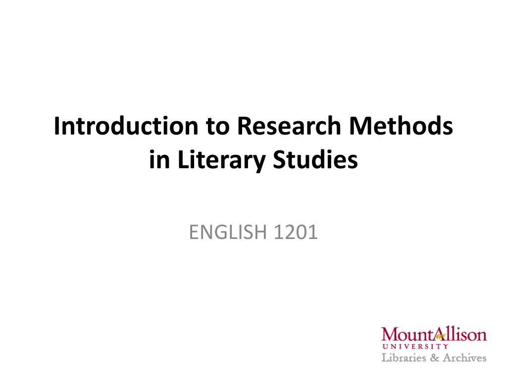 literary studies research methods