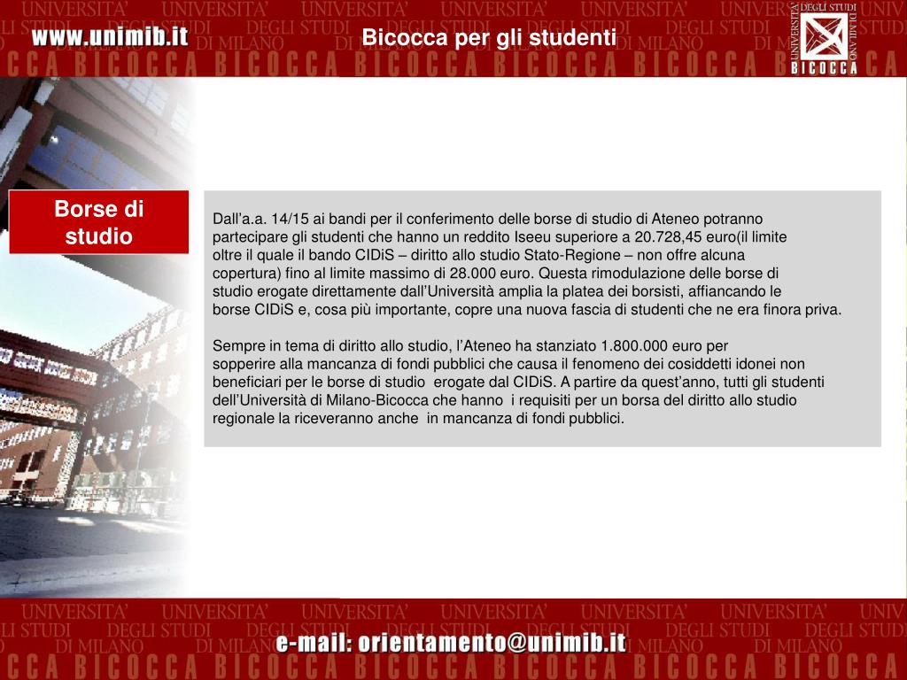 PPT - Bicocca per gli studenti PowerPoint Presentation, free download -  ID:5248633