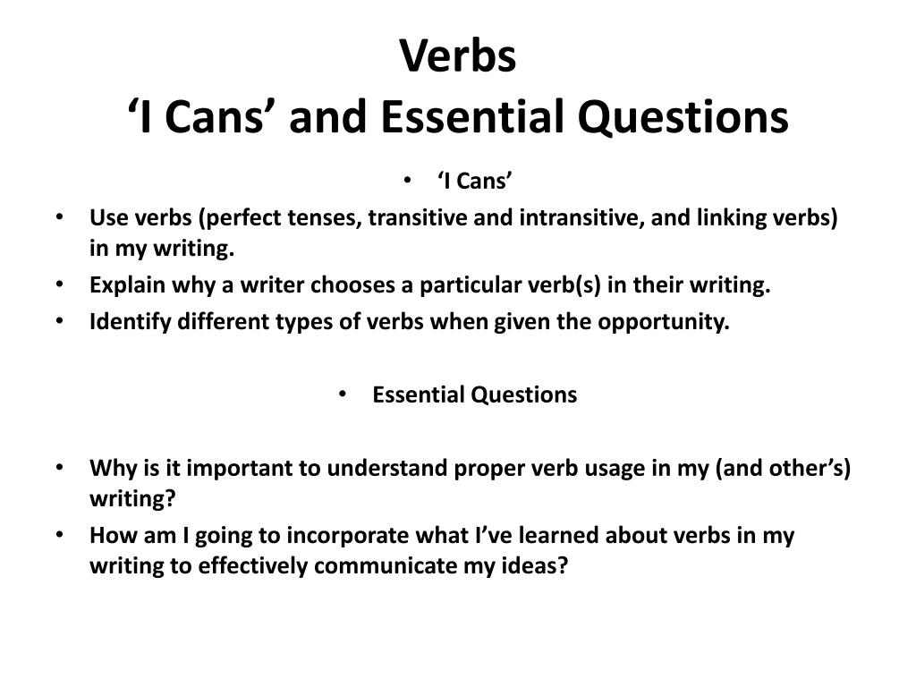 PPT - Verbs, Verbs, Verbs PowerPoint Presentation, free download - ID ...