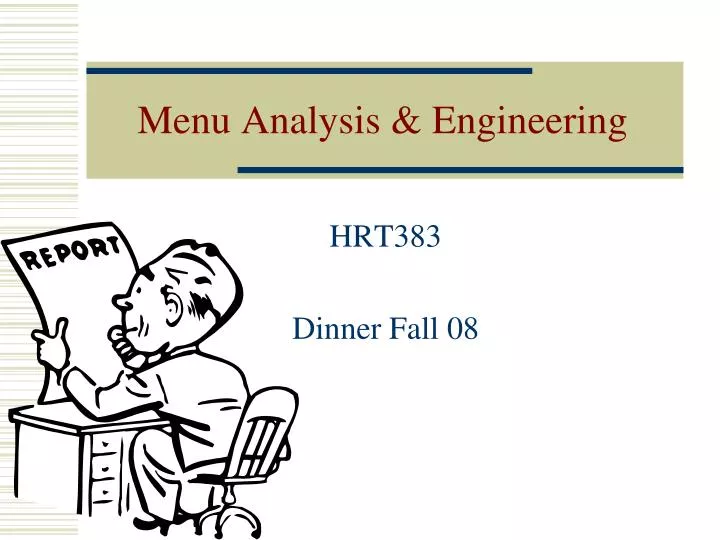 menu analysis engineering n.