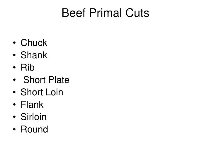 PPT - Beef Primal Cuts PowerPoint Presentation, free download - ID:5252054