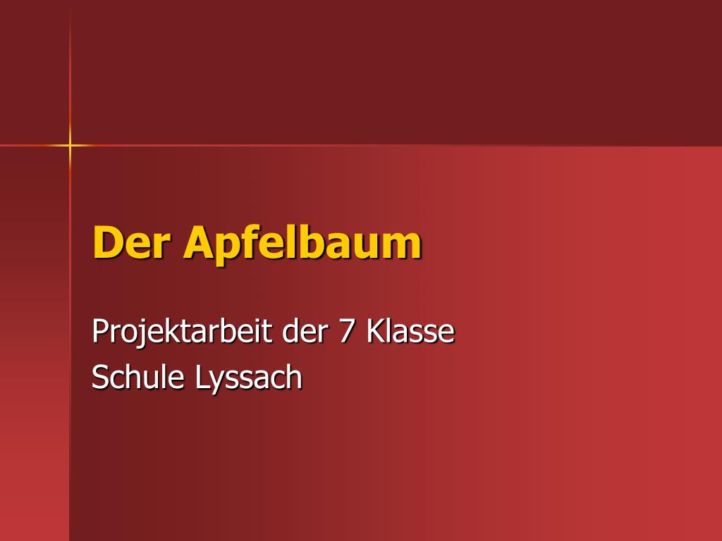 PPT - Der Apfelbaum PowerPoint Presentation, free download - ID