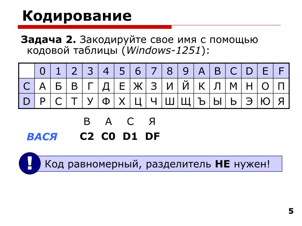 Равномерные коды сообщение