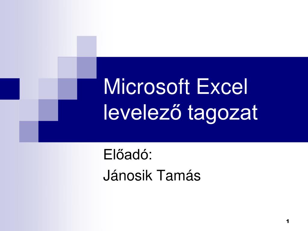 PPT - Microsoft Excel levelező tagozat PowerPoint Presentation, free  download - ID:5254674