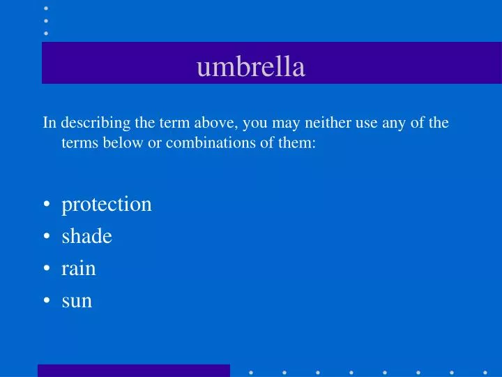 umbrella n.