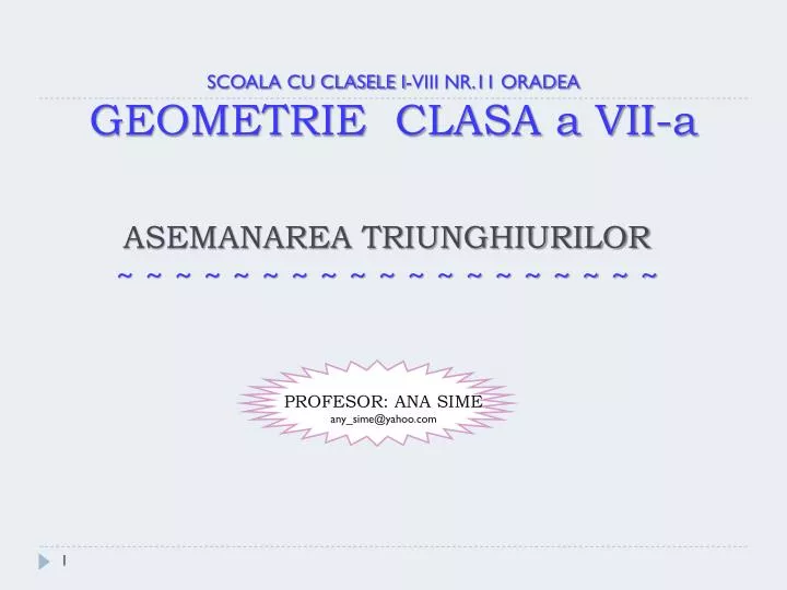 PPT - ASEMANAREA TRIUNGHIURILOR ...