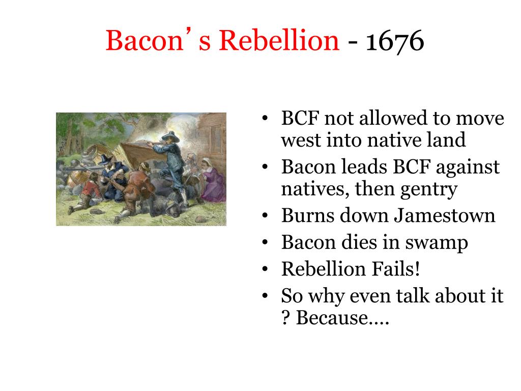 PPT - Bacon's Rebellion ( 1676 - 1677) PowerPoint Presentation