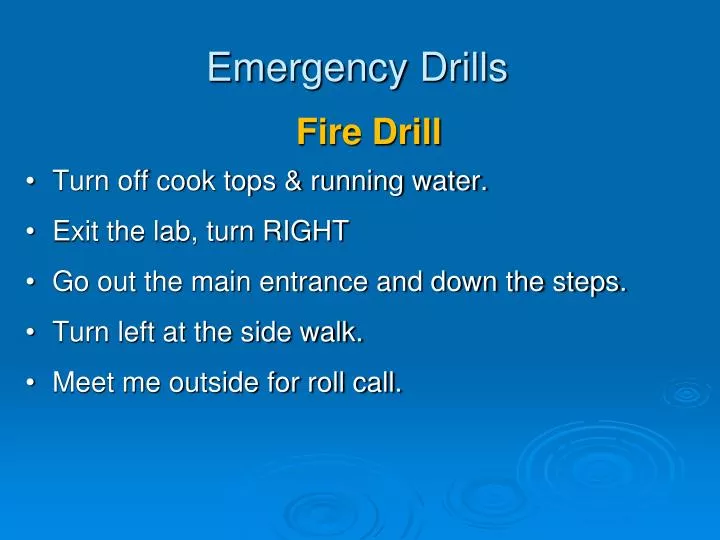 emergency drills n.
