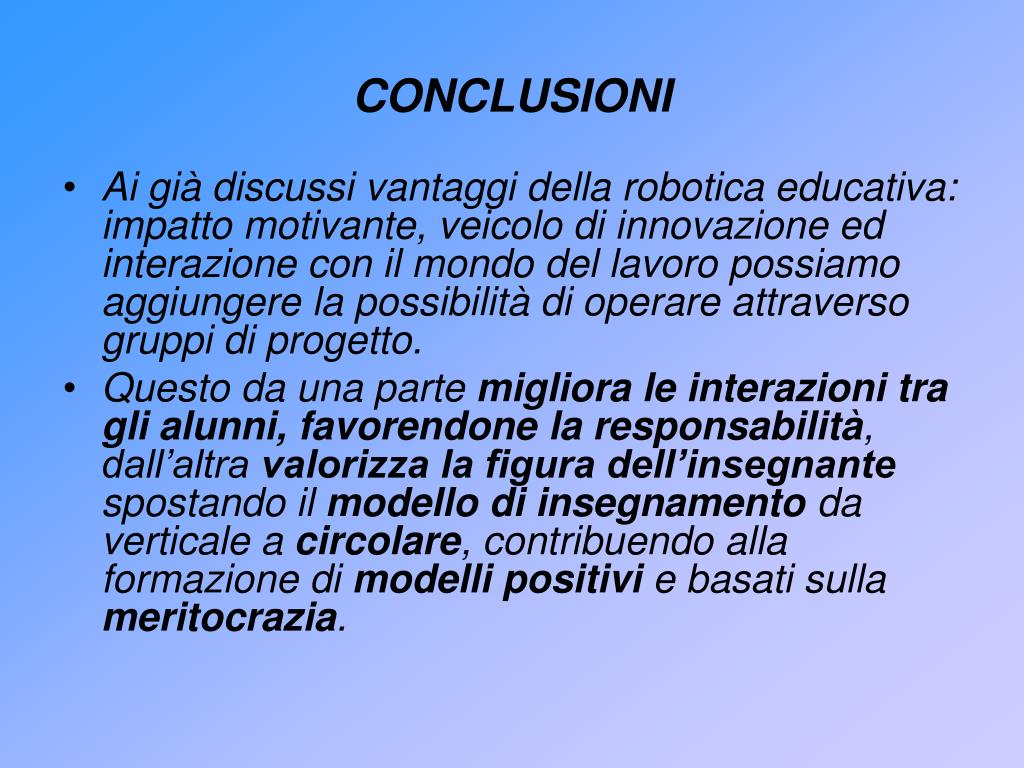PPT - LA ROBOTICA EDUCATIVA: GRUPPI DI PROGETTO NELLA SOCIETA' DELLA  CONOSCENZA PowerPoint Presentation - ID:5262382