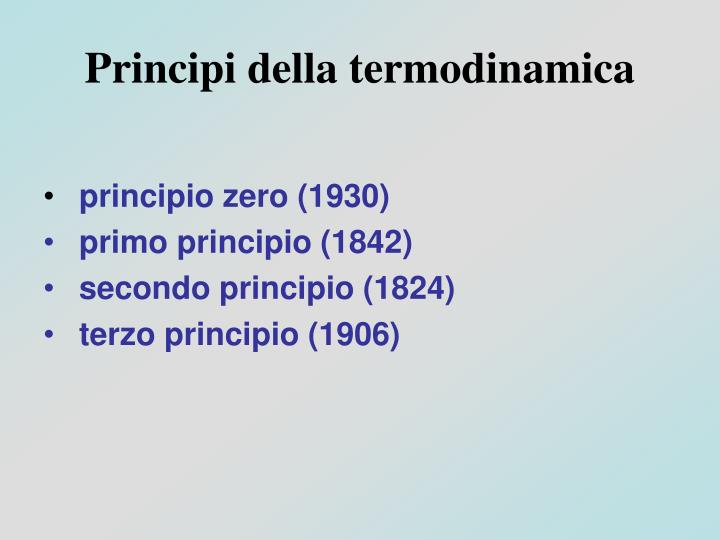 I Tre Principi Della Termodinamica In Sintesi
