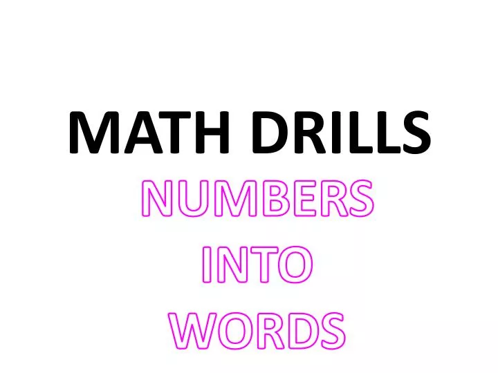 math drills n.