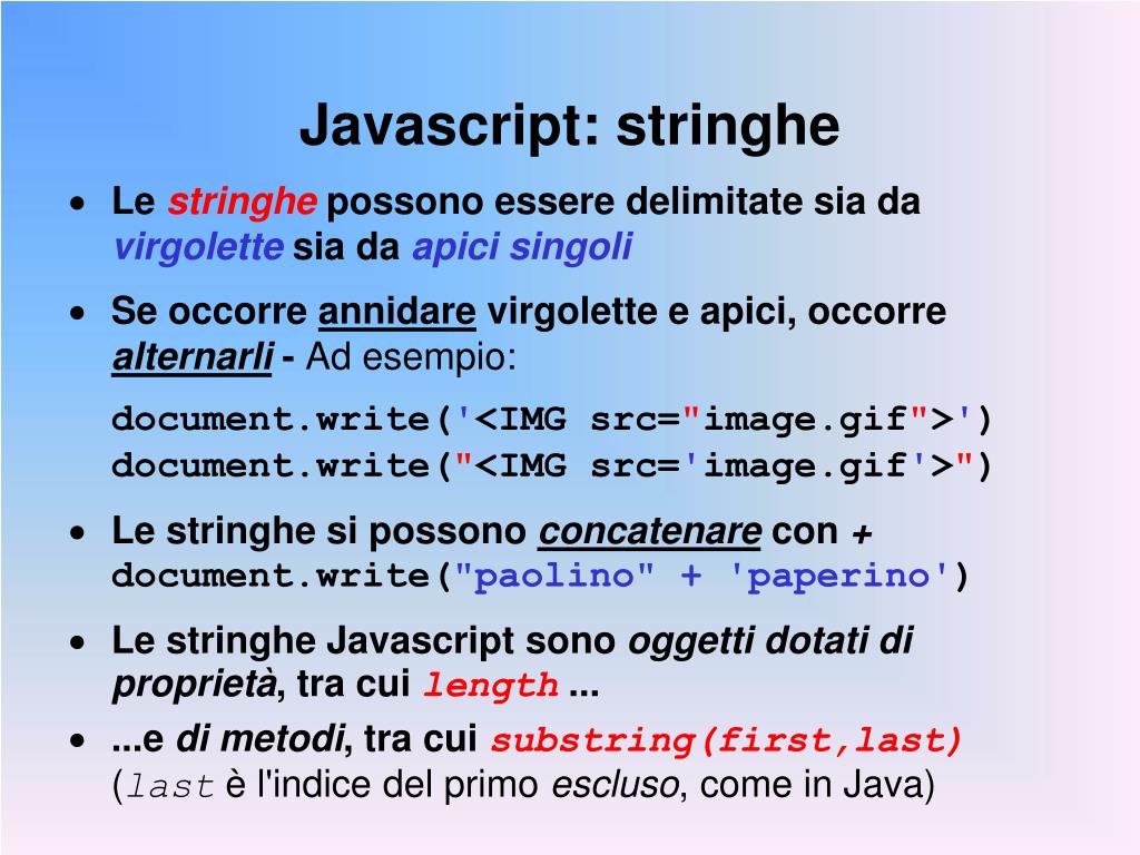 PPT - Javascript: fondamenti, concetti, modello a oggetti PowerPoint  Presentation - ID:5263289