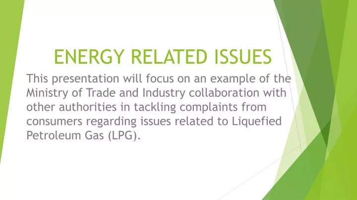 energy related issues n.