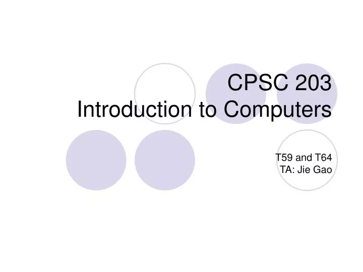 cpsc 203 introduction to computers n.