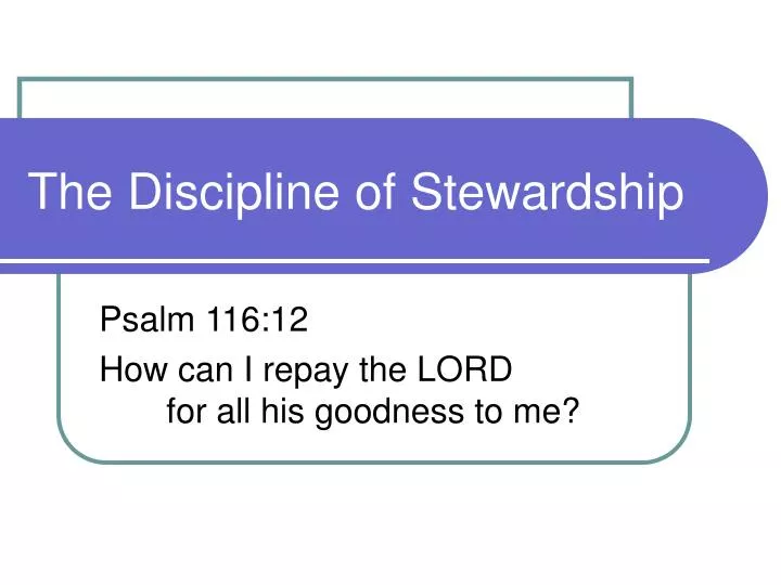 the discipline of stewardship n.