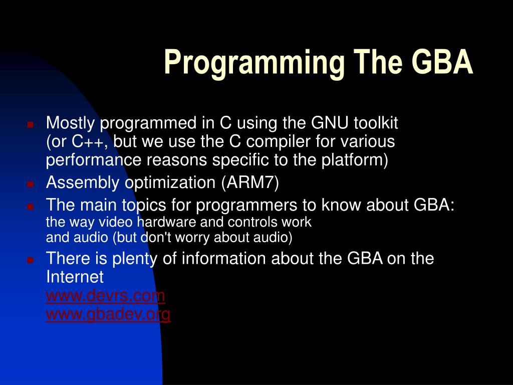 ARM programming for Gameboy Advance