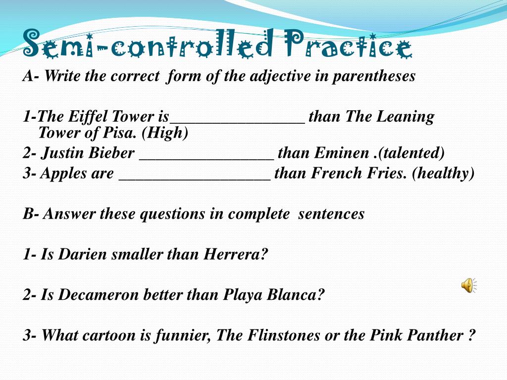Controlled activities. Semi Controlled Practice. Controlled Practice freer Practice. Semi Controlled Practice examples. Controlled Practice activities.