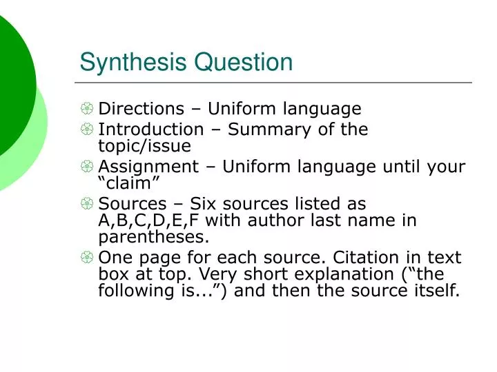 synthesis questions