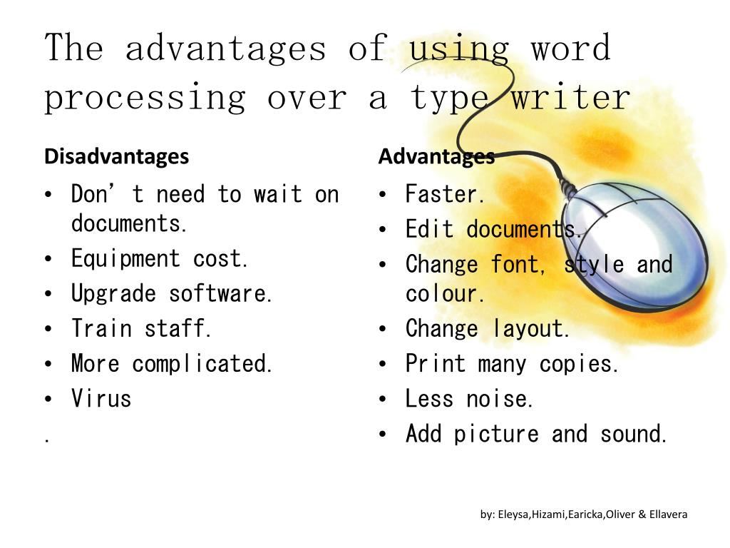 word processor presentation