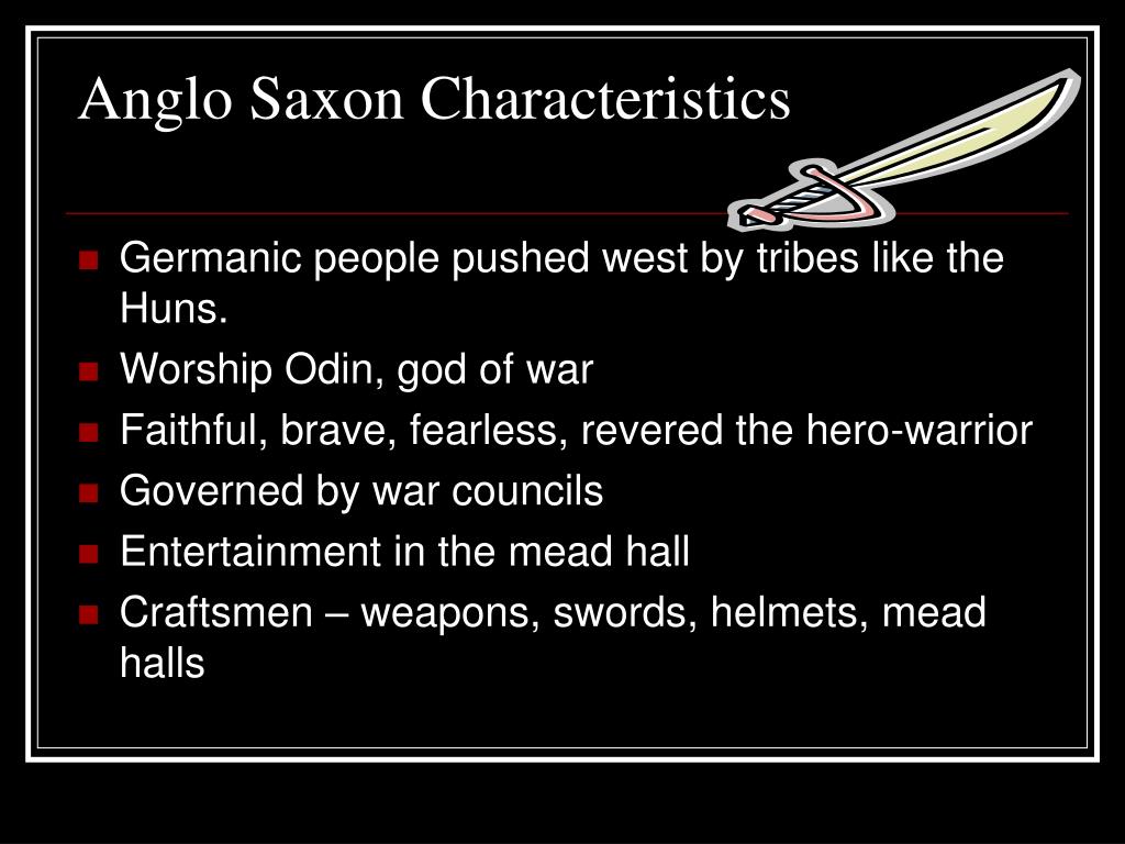 anglo saxon people characteristics