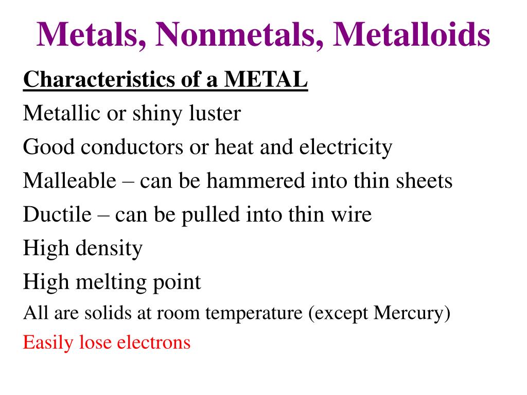 PPT Metals, Nonmetals, Metalloids PowerPoint Presentation, free